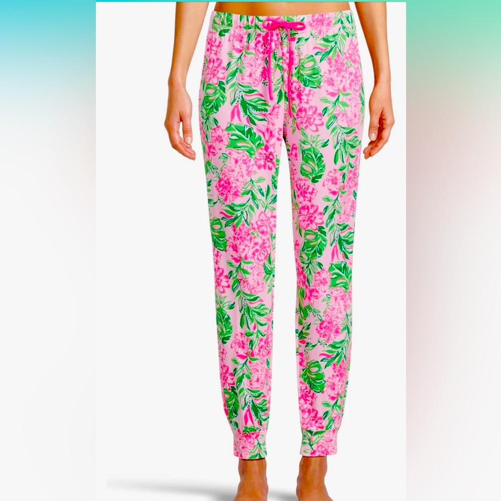 NWT Lilly Pulitzer Jeffers Pajama Pant Conch Shell Pink Koala La La SIZE M - Picture 5 of 8